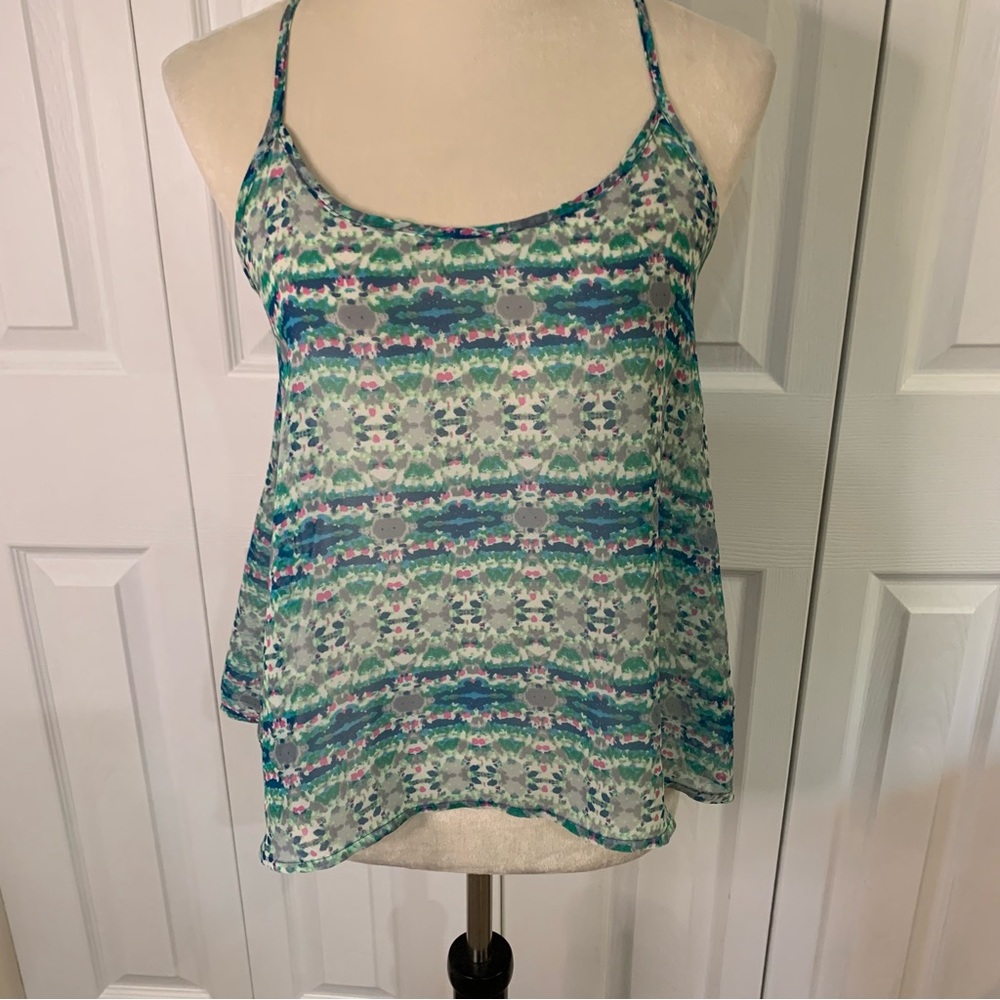 DELia’s SzSm racerback with straps turquoise/pink/gray&blue tank